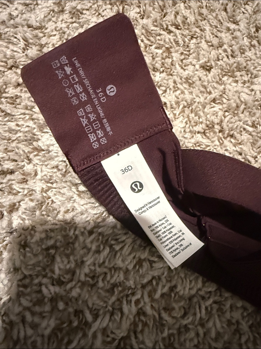 lululemon athletica Strappy High-Neck Sports Bra in Deep Wine - Picture 2 of 3